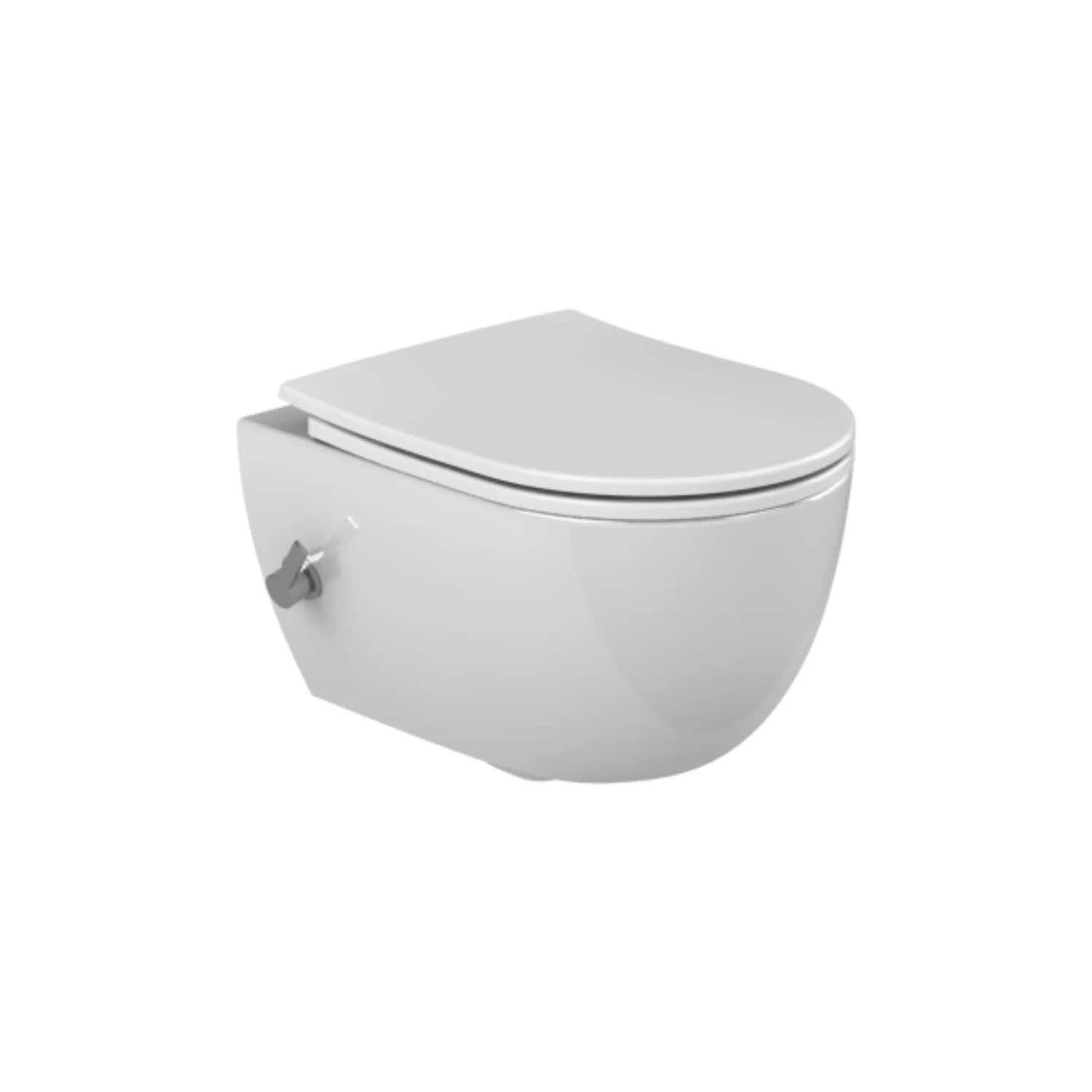 Bella Vrijhangend Bidet Toilet 48 cm Hoogglans Wit toiletzitting inbegrepen