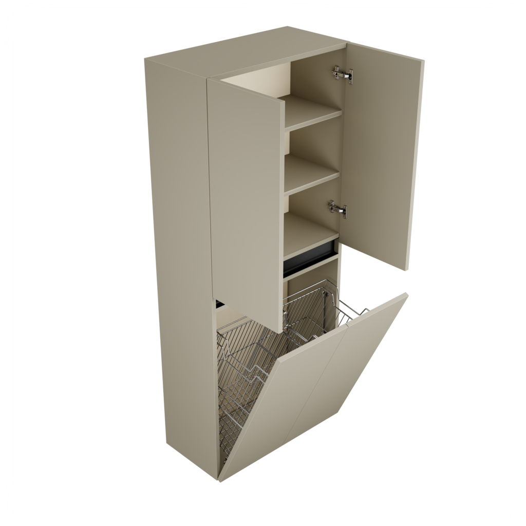[10617188] Zeist dubbele hogekast met wasmand (Taupe)